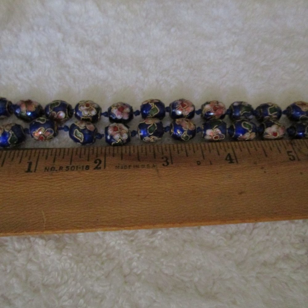 Vintage Enameled Cloisonne Beaded Strand Necklace - Picture 5 of 5